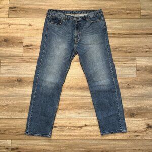 Men's Levis 505 Regular Fit Denim Jeans SZ 40x32 Blue Medium Wash Red Tab